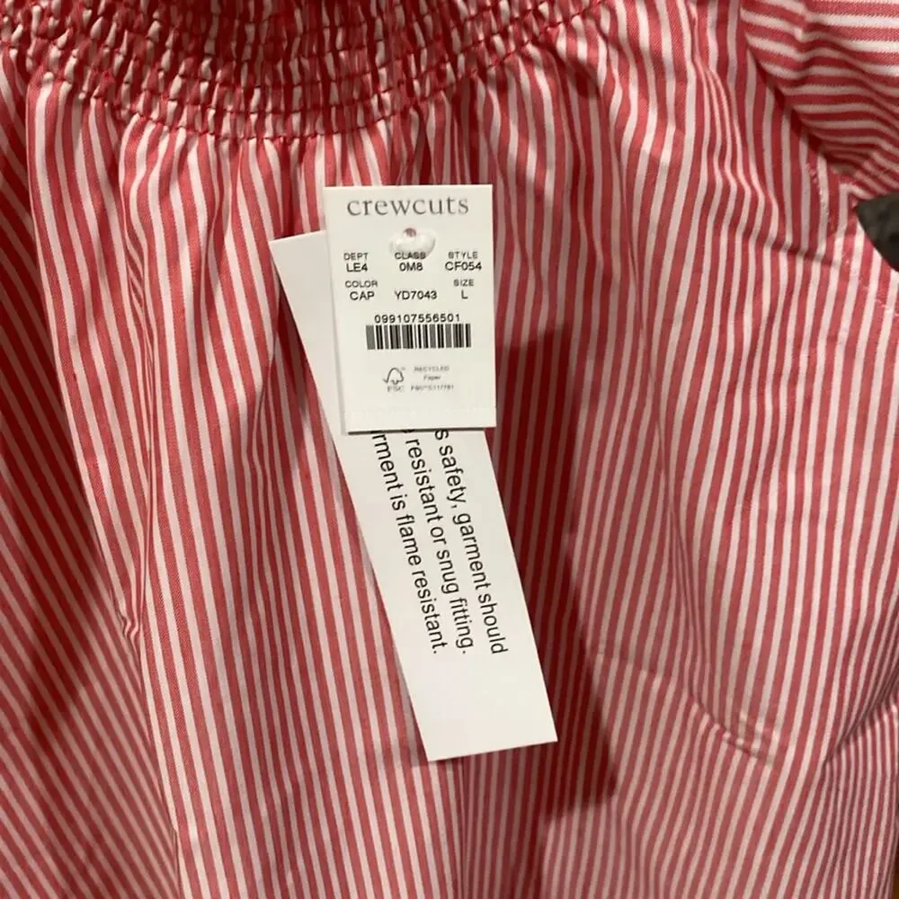 Crewcuts Girls' Candy Apple stripe smocked nightgown